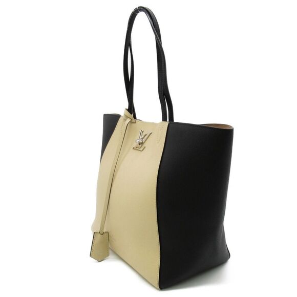 Louis Vuitton Lock Me Tote Bag Taurillon Leather Black Vannie Noir - Picture 3 of 8